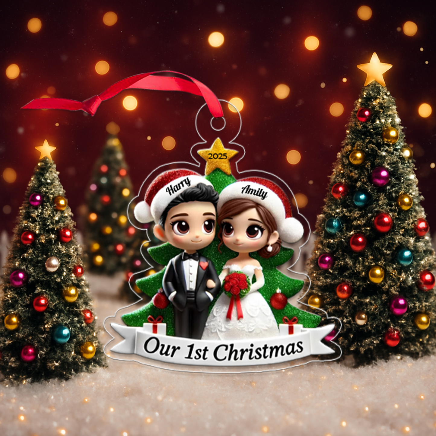 Custom Wedding Couple First Christmas