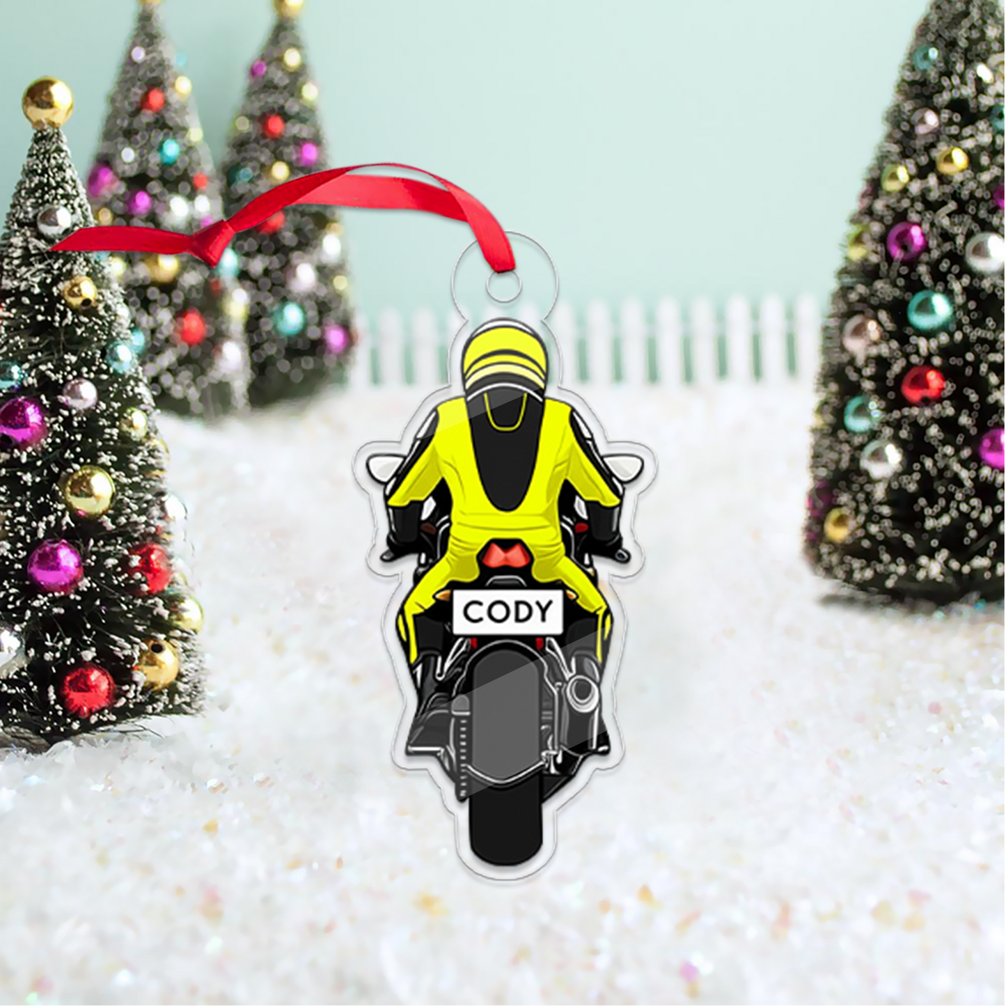 Custom Name Motorcycle Christmas Acrylic Ornament Christmas Gift