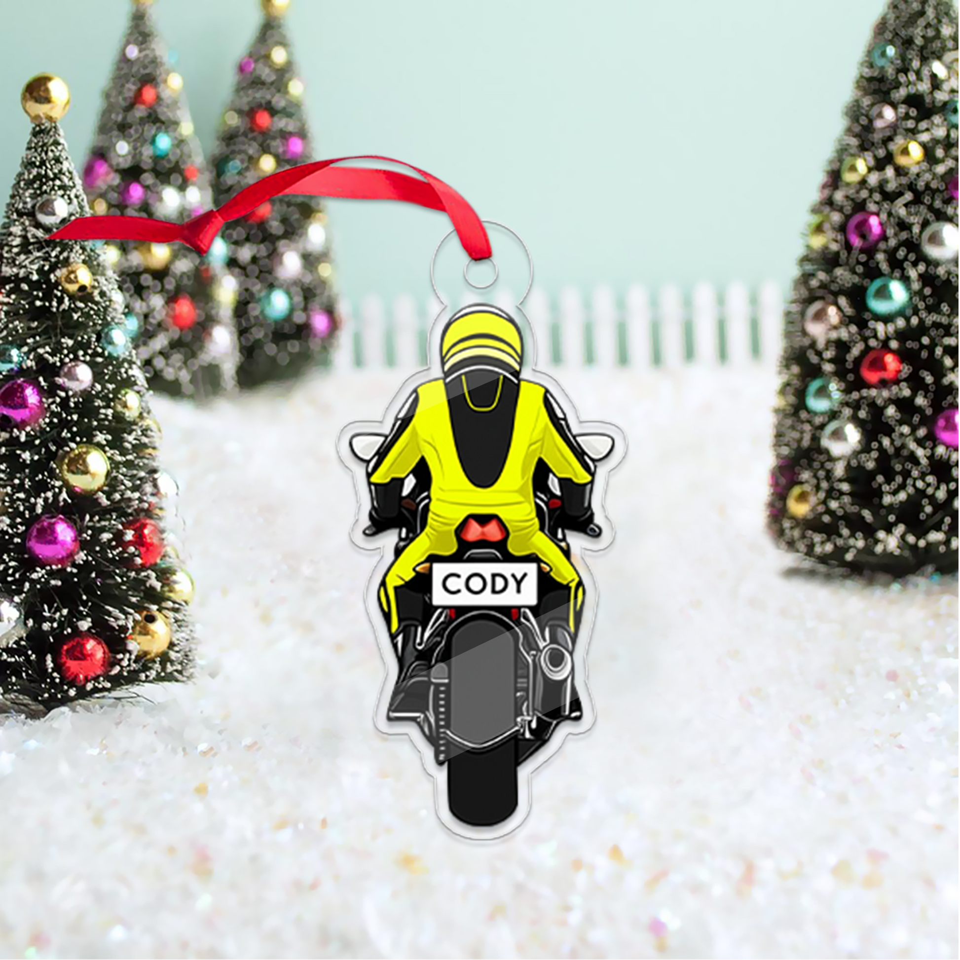 Custom Name Motorcycle Christmas Acrylic Ornament Christmas Gift