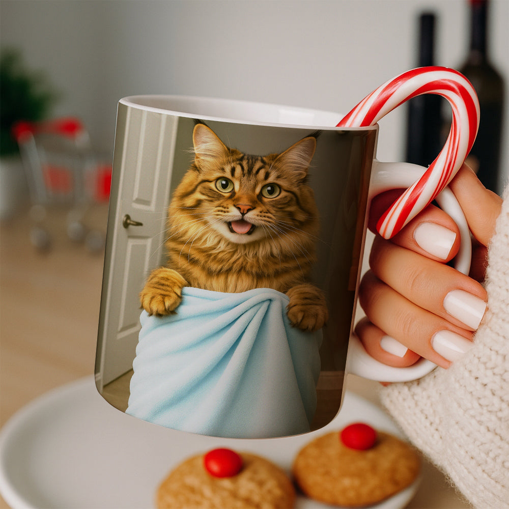 Custom Cat Photo In Bathroom Mug Cat Lover Gifts
