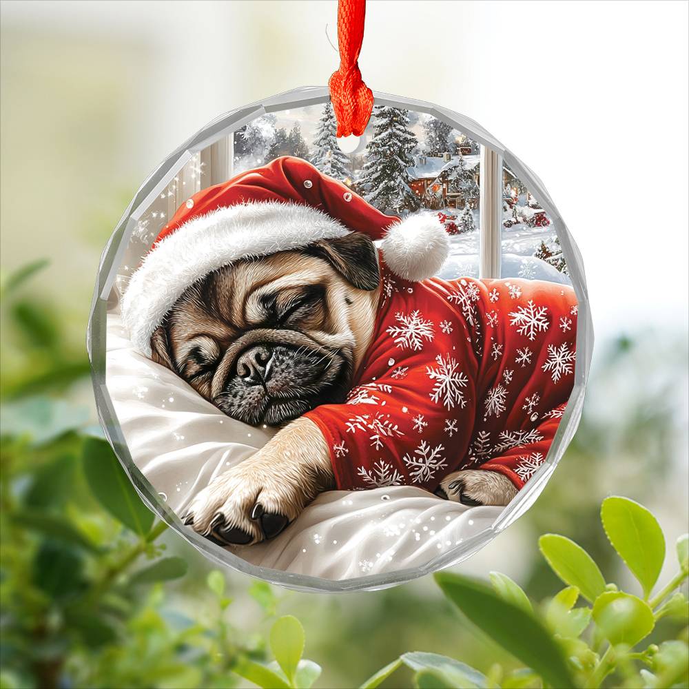 Pug Dog Sleeping In Bed Design 2