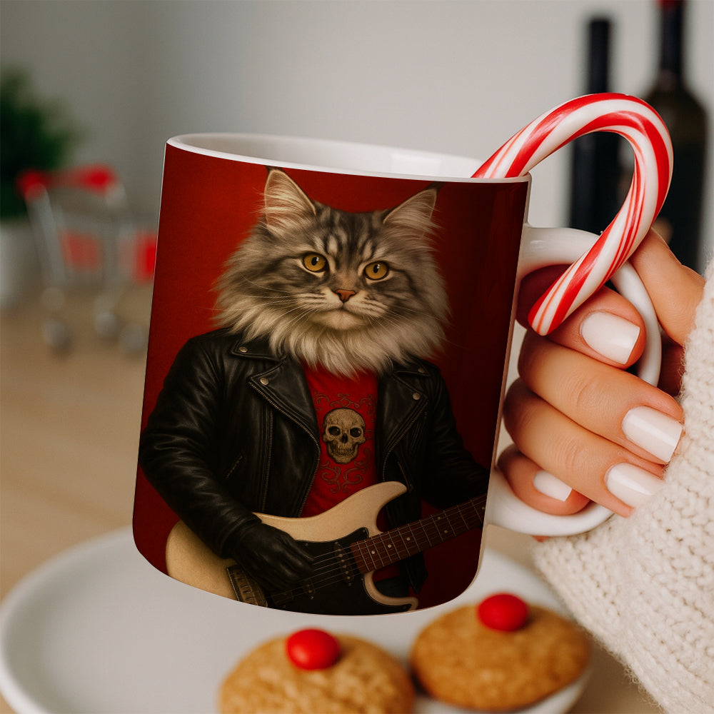 Custom Photo Guitarist Cat MugGift For Cat