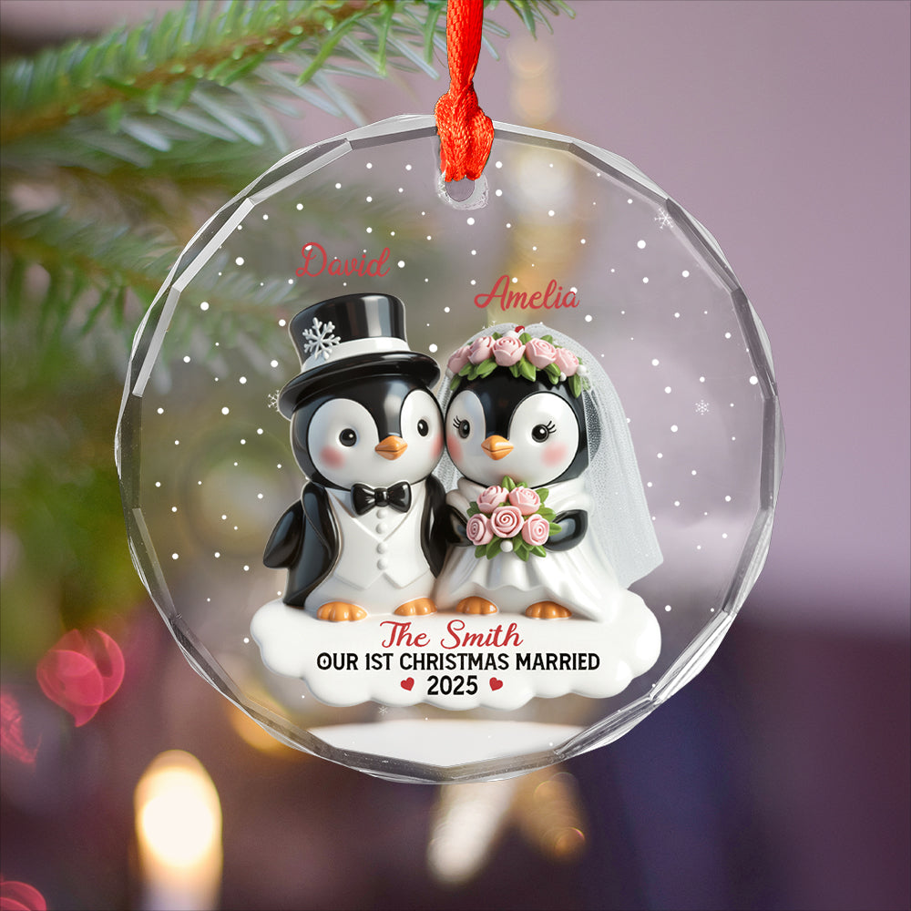 Personalized Penguin Couple, Custom Name