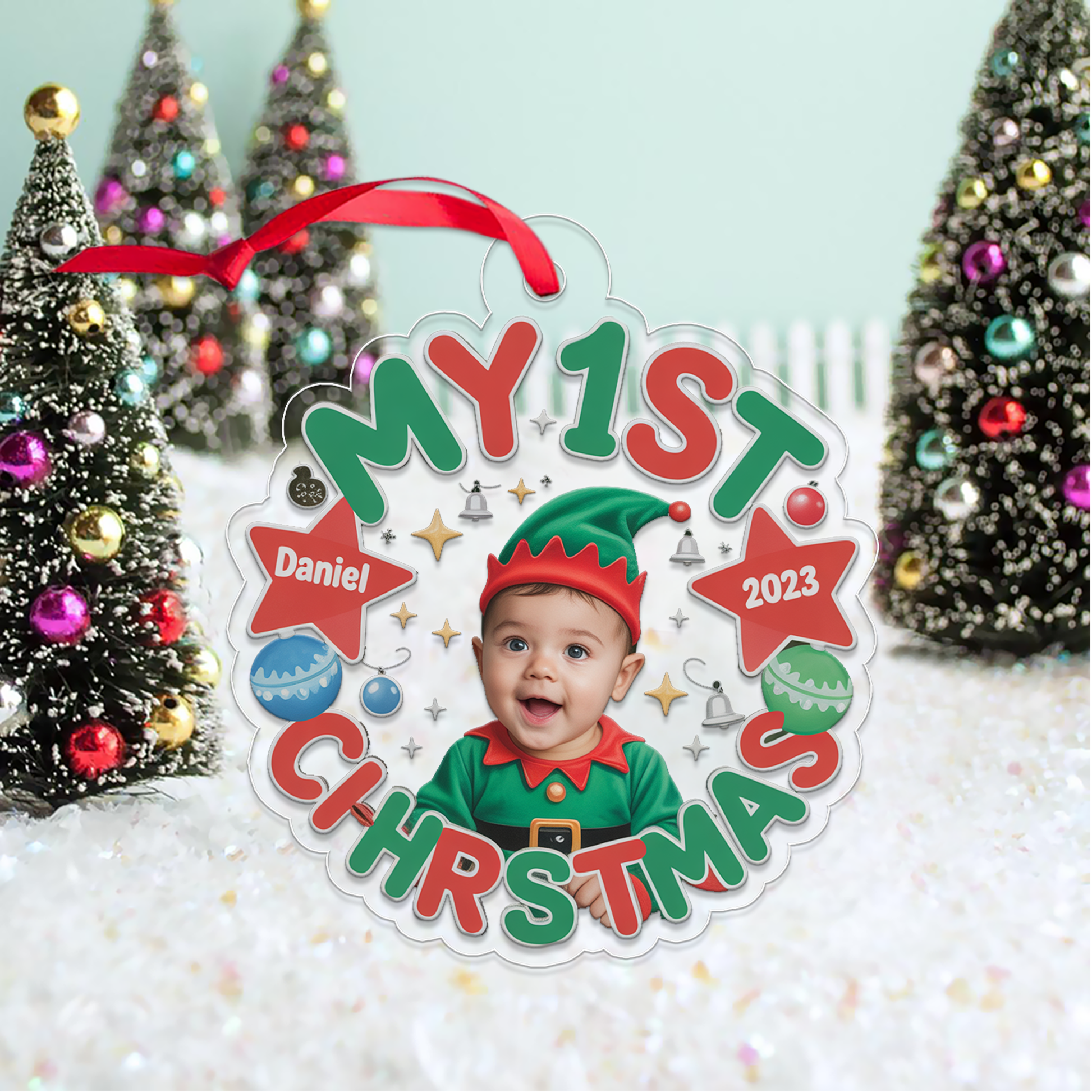 Custom Photo My First Christmas