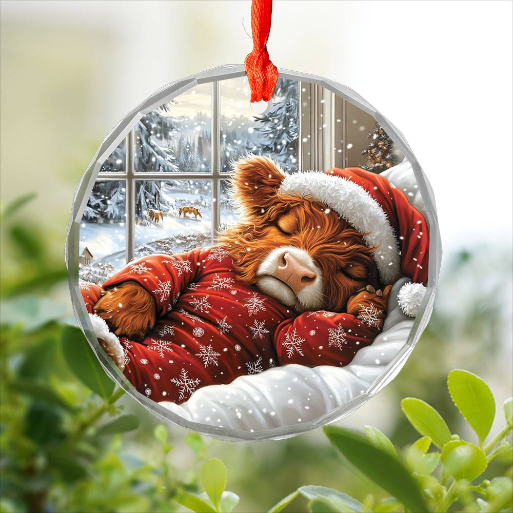 Highland Cow Sleeping In Bed Design 3