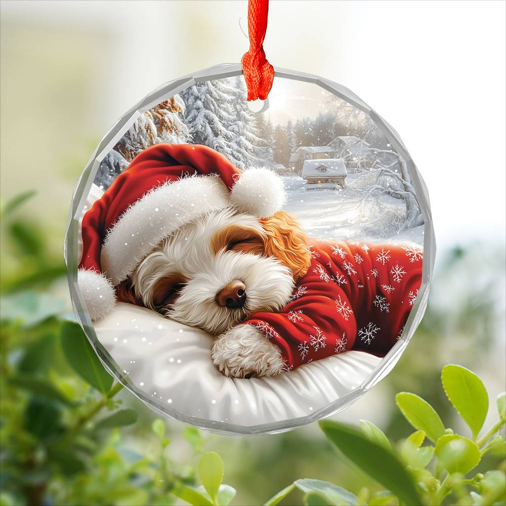 Poodle Dog Sleeping In Bed Design 2