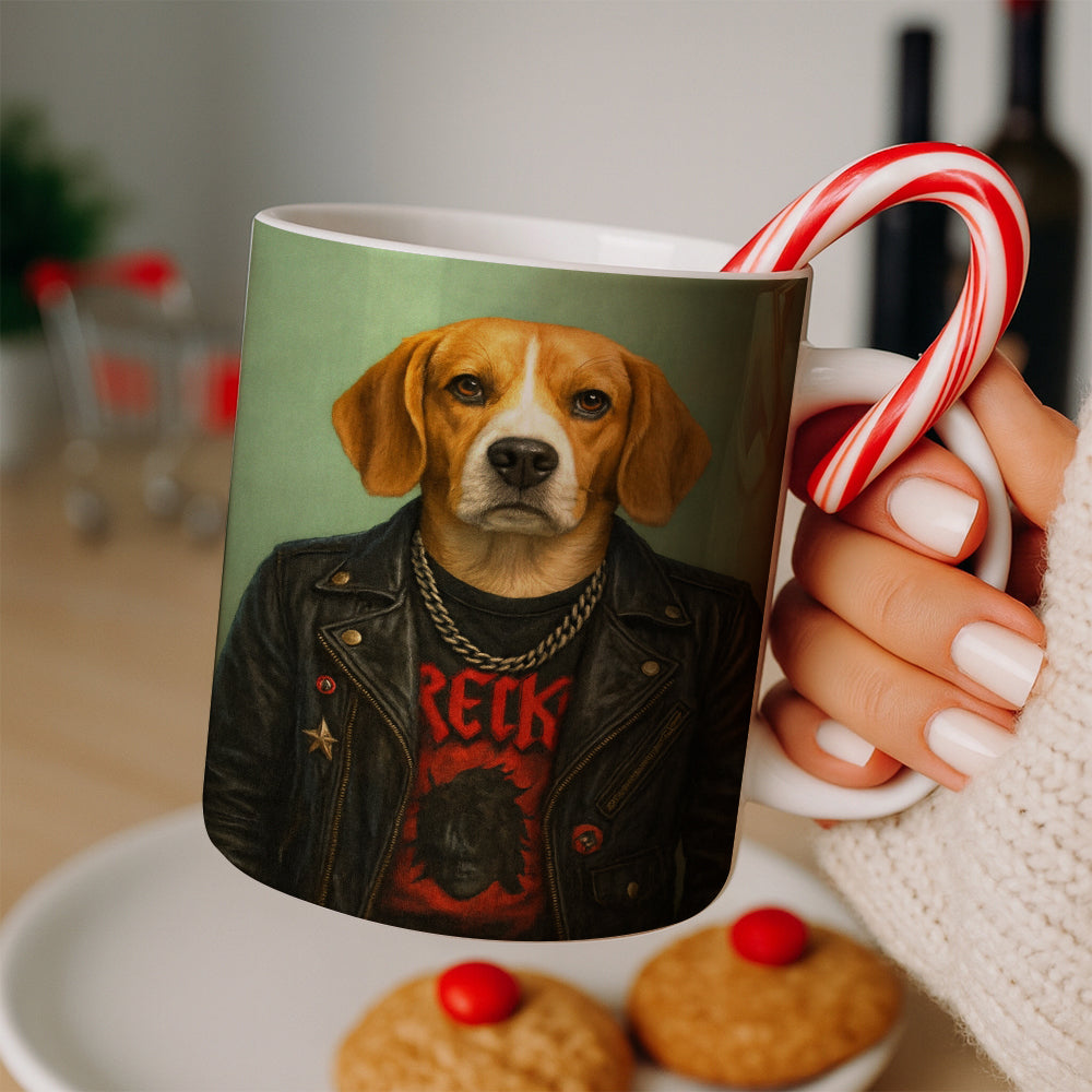 Custom Photo Rock n Roll Dog Mug _ Gift For Dog Lovers