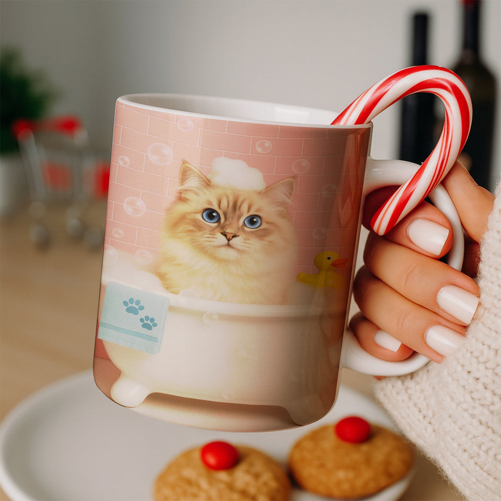 Custom Photo Cat In Bath Mug Gift For Cat Lovers