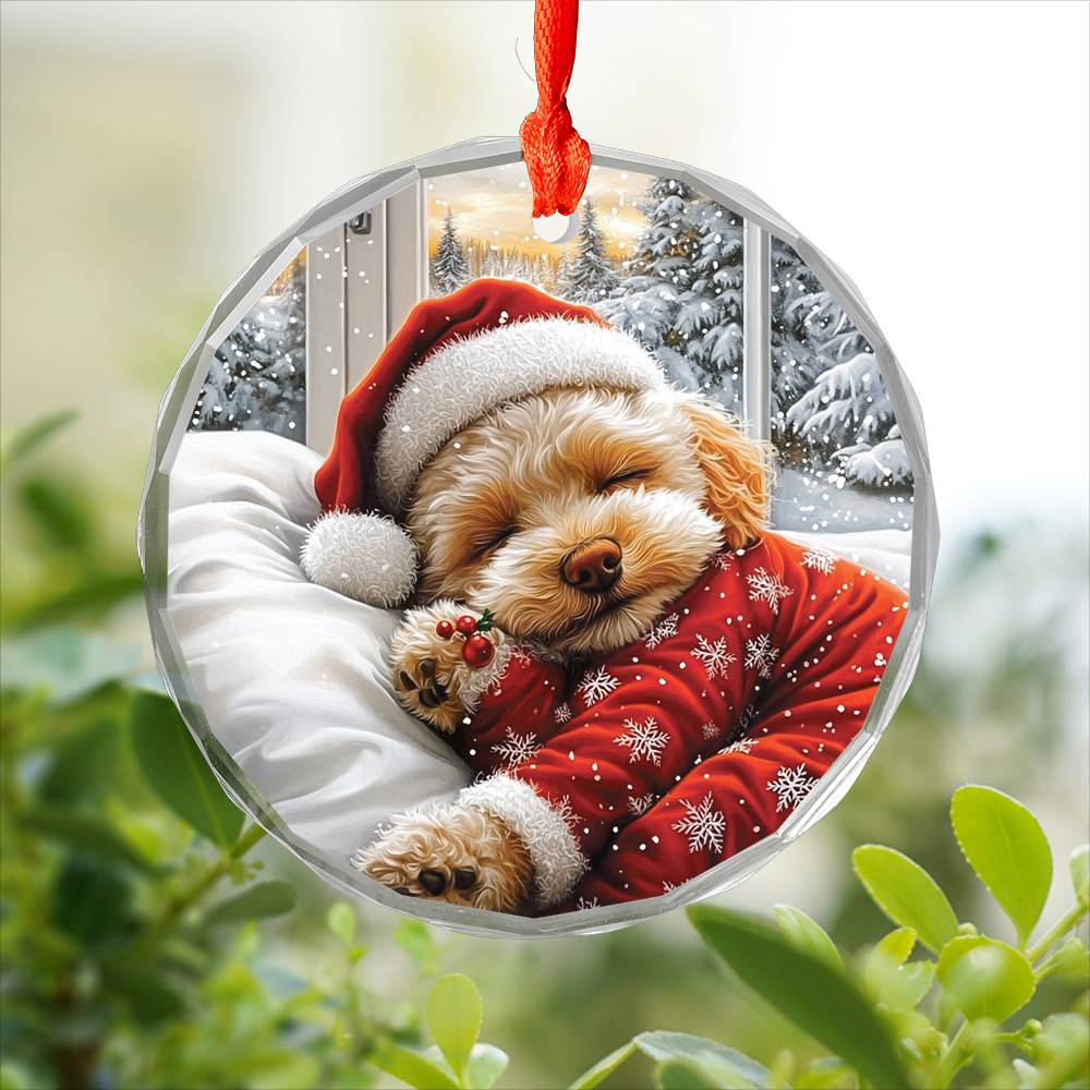 Poodle Dog Sleeping In Bed Design 3
