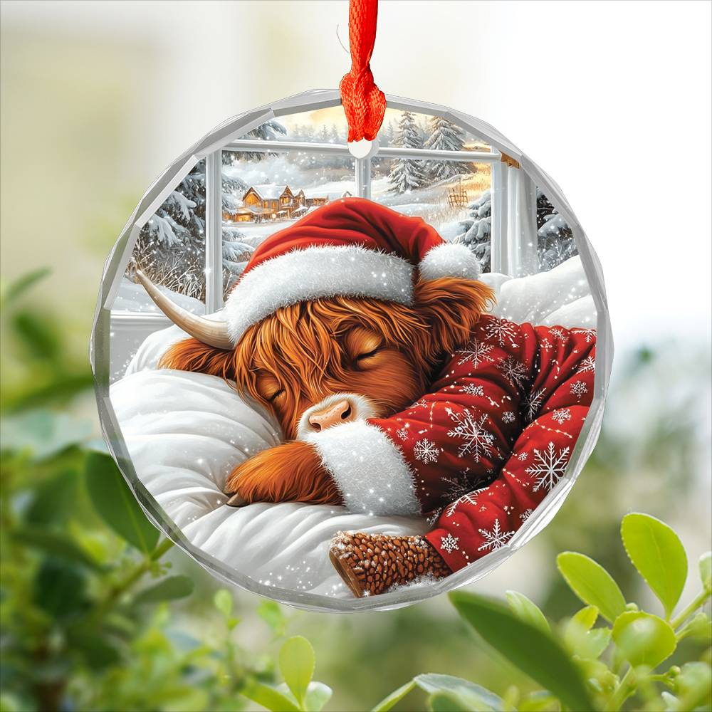 Highland Cow Sleeping In Bed Design 2