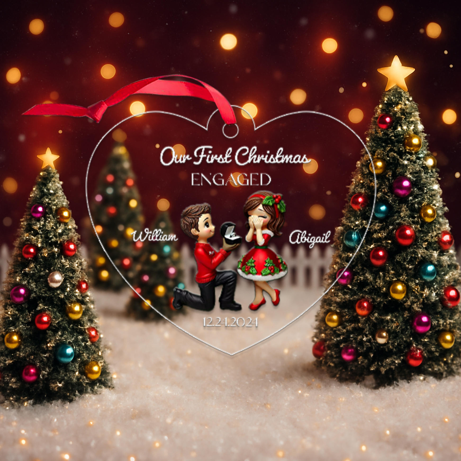 Custom Photo Couple Heart Shape