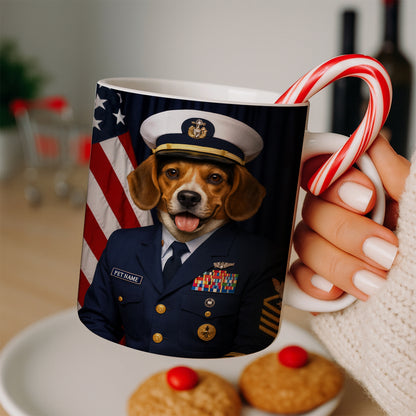 Custom Dog Photo Us Navy Mug _ Gift For Dog Lovers