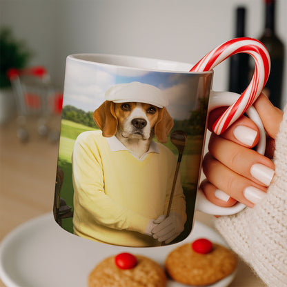 Custom Photo Golfer Dog Mug Gift For Dog Lovers