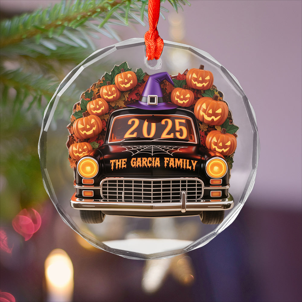 A Spooky Ride With Your Family Names, Personalized Ornament2