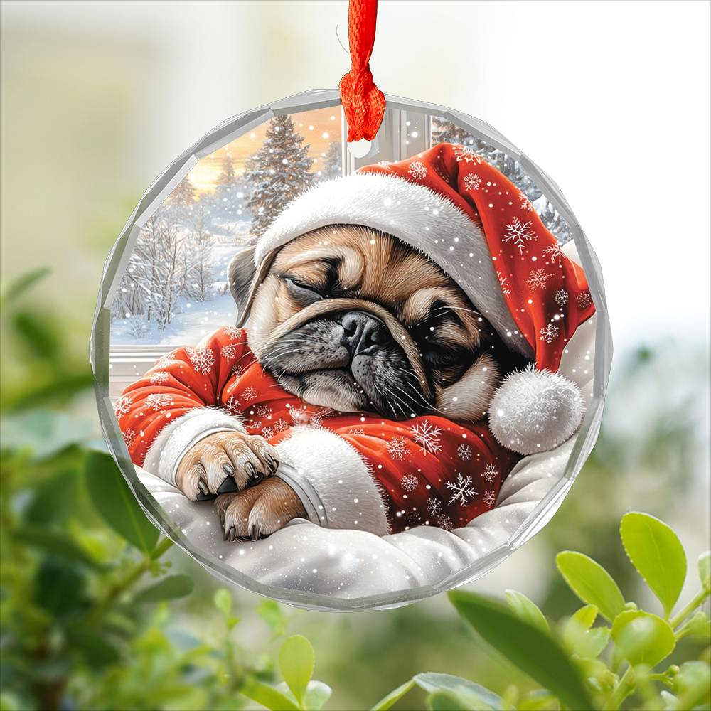 Pug Dog Sleeping In Bed Design 1