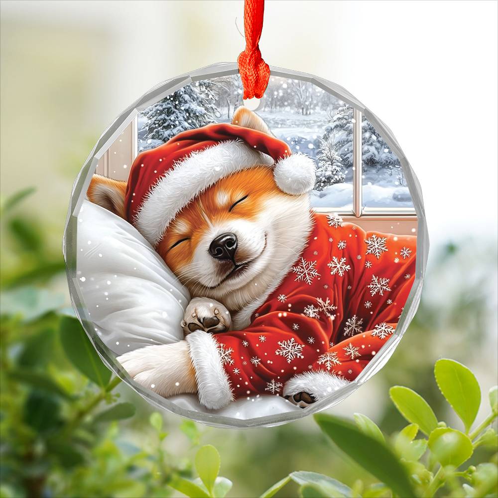 Akita Dog Sleeping In Bed Design 1