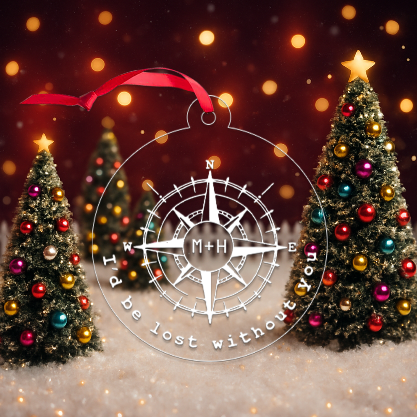 Custom Name Couple Compass Design