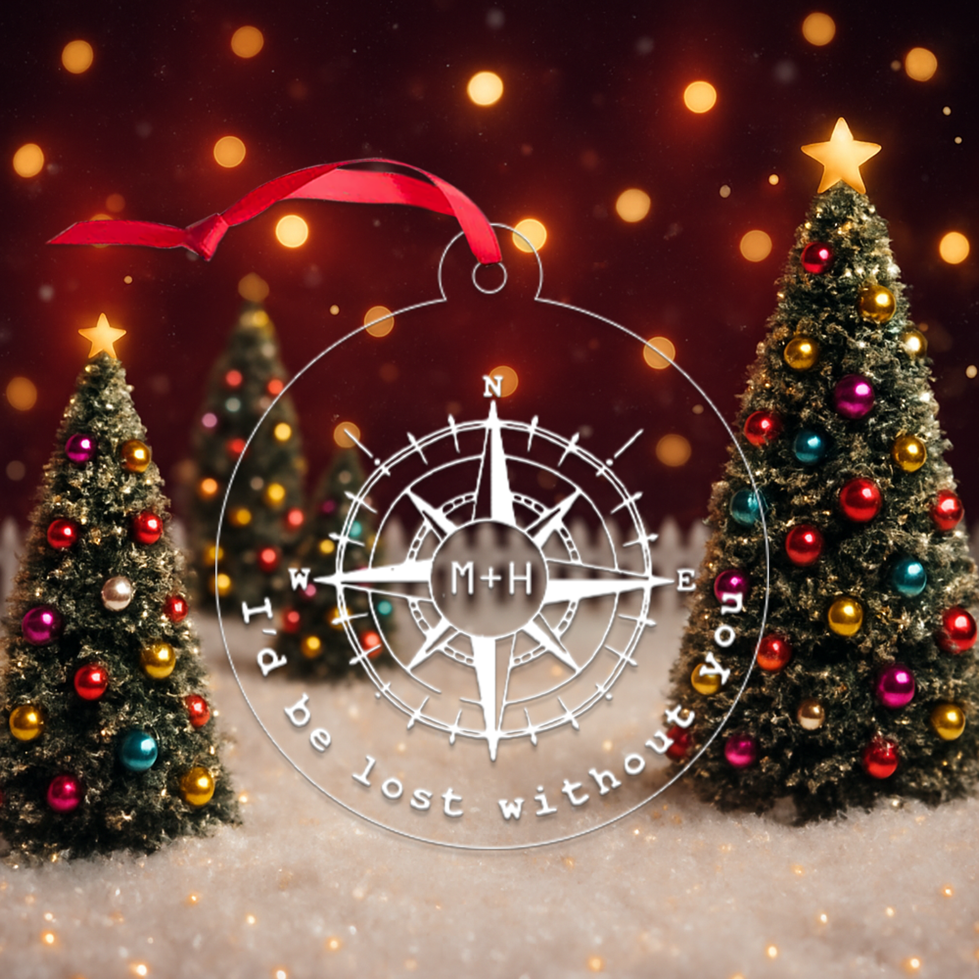 Custom Name Couple Compass Design