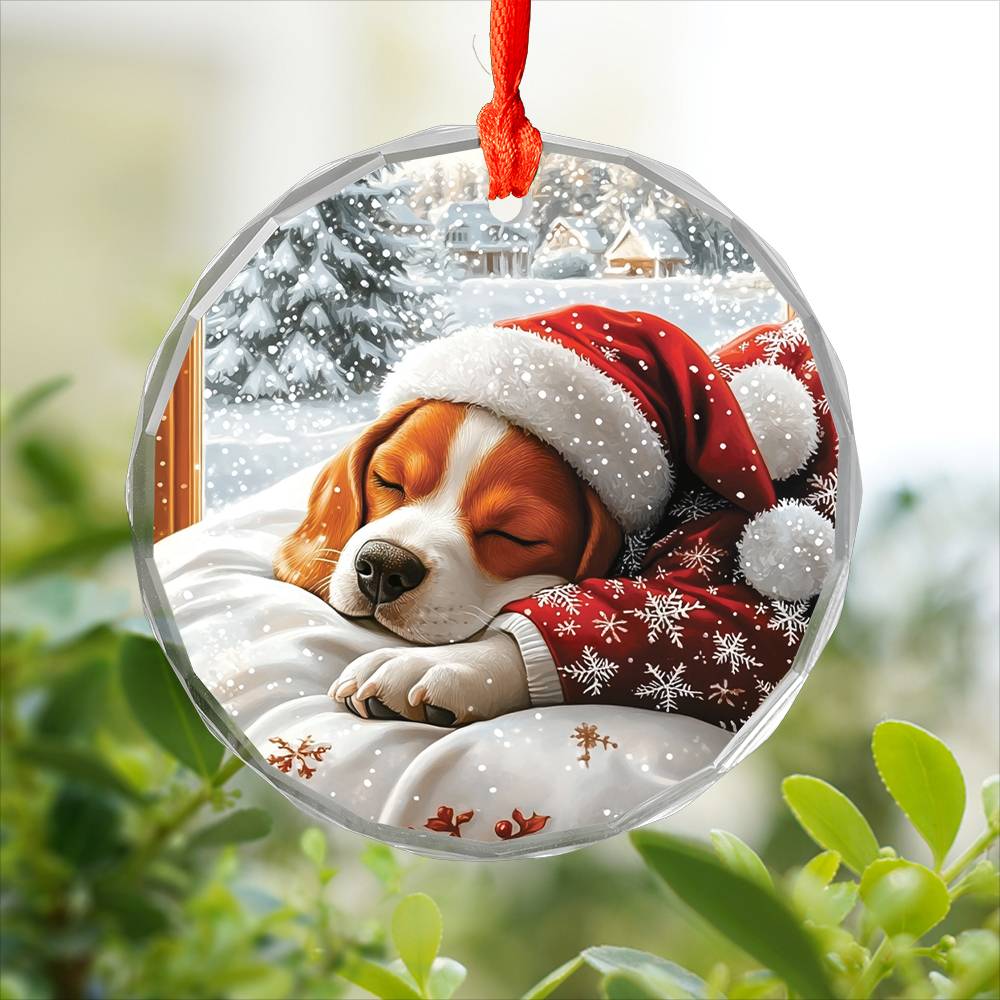 Beagle Dog Sleeping In Bed Design 1