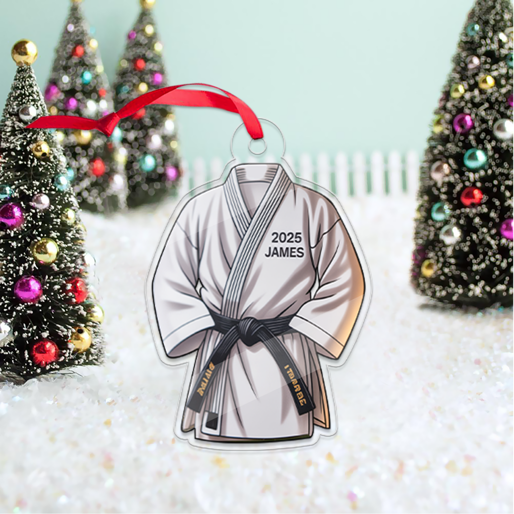 Personalized Name Karate Acrylic Ornament Christmas Gift