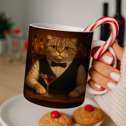 Personalized Cat Portrait Bartender Mug