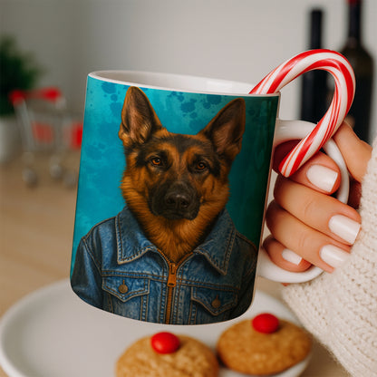 Custom Photo Denim Dog Mug Gift For Dog Lovers