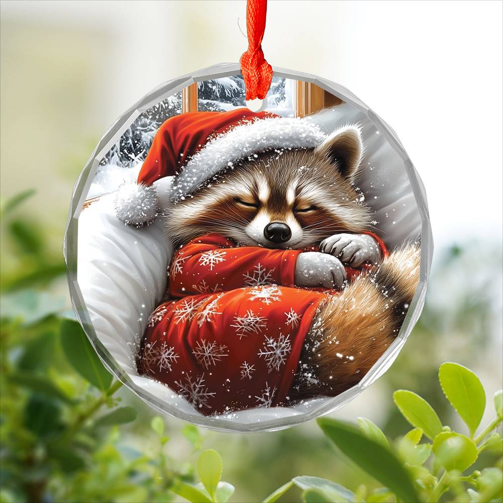 Raccoon Sleeping In Bed Design 2