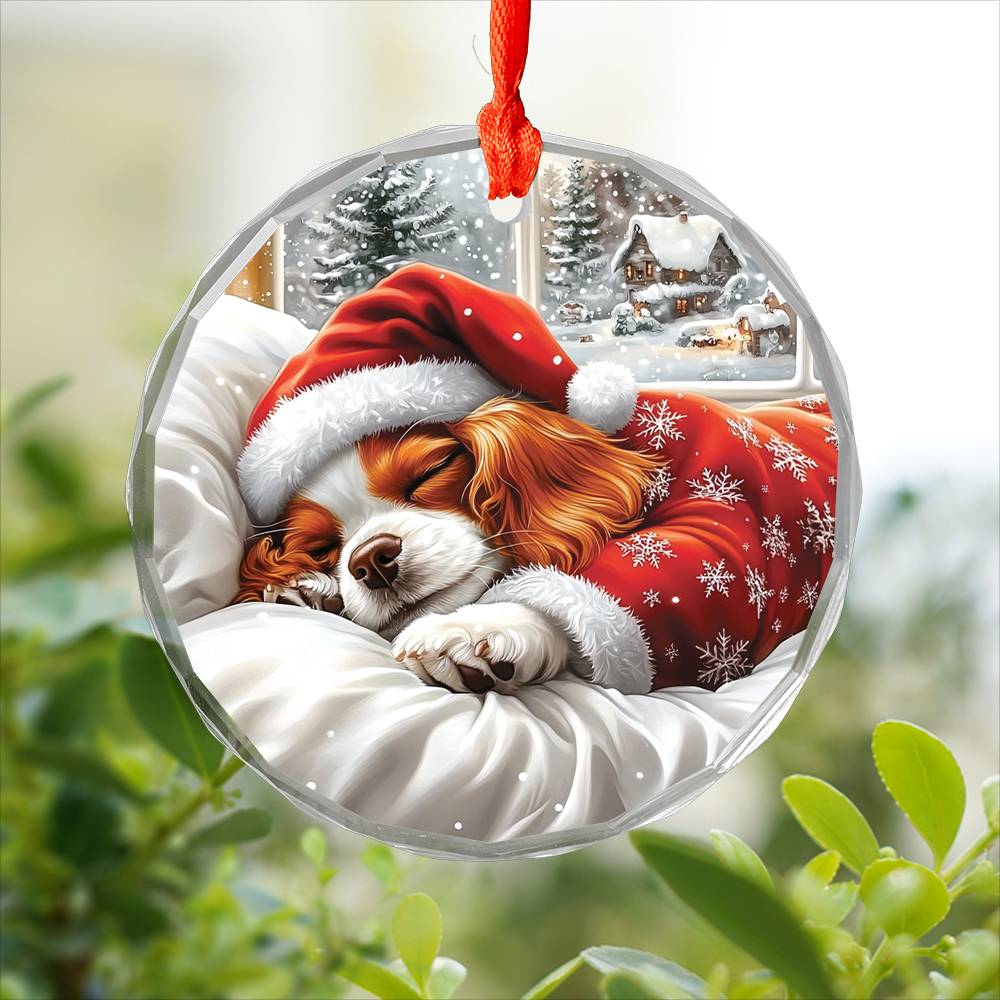 Cavalier King Charles Spaniel Dog Sleeping In Bed Design 3