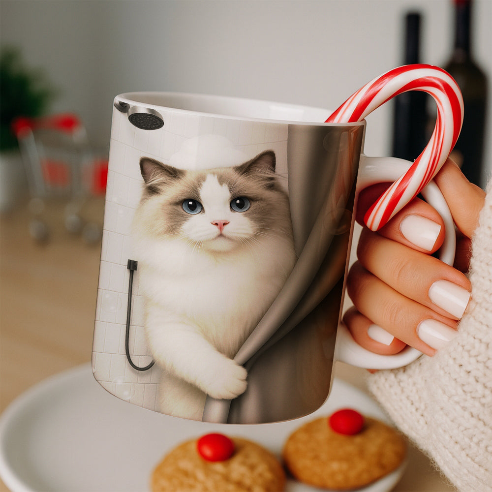 Custom Cat Photo Cat  In Bathroom Mug Gift For Cat Lovers