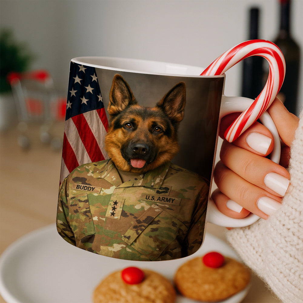 Custom Dog Photo Us Army Mug _ Gift For Dog Lovers