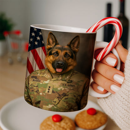 Custom Dog Photo Us Army Mug _ Gift For Dog Lovers