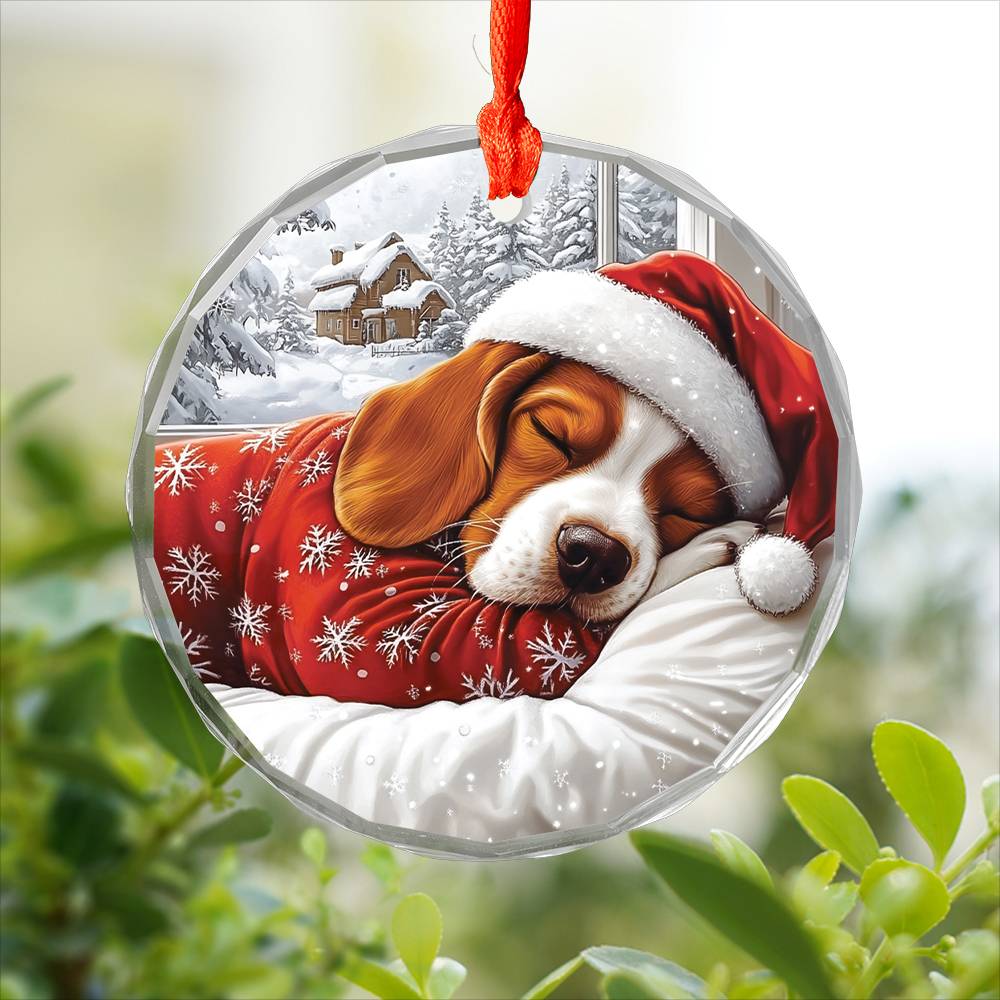 Basset Hound Dog Sleeping In Bed Design 4