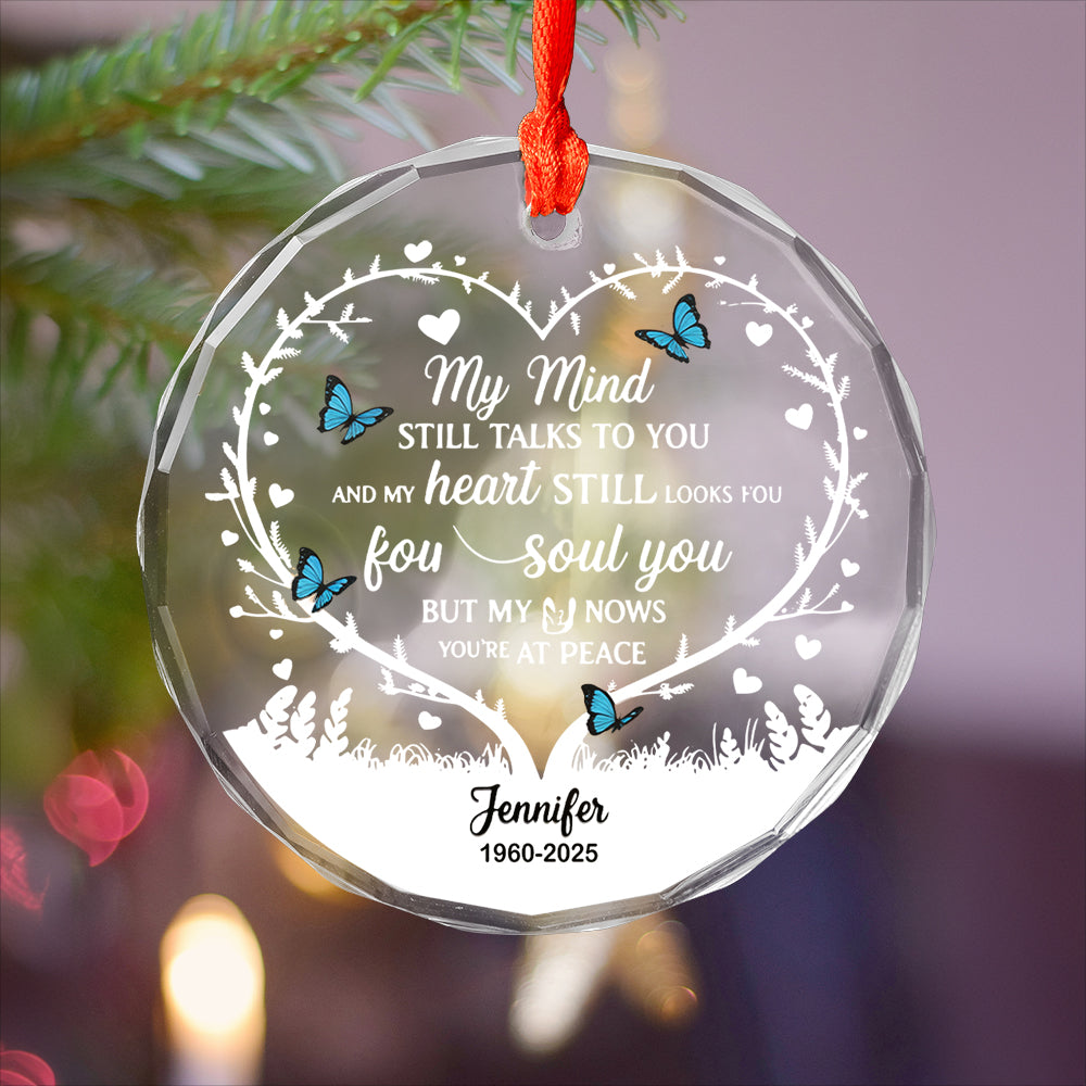 My Heart Still Looks For You - Personalized Customization Glass Ornament2