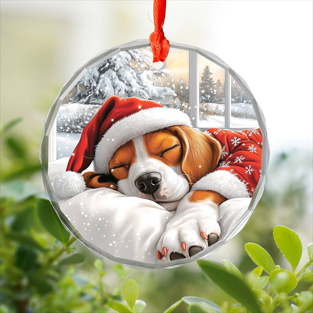 Basset Hound Dog Sleeping In Bed Design 1