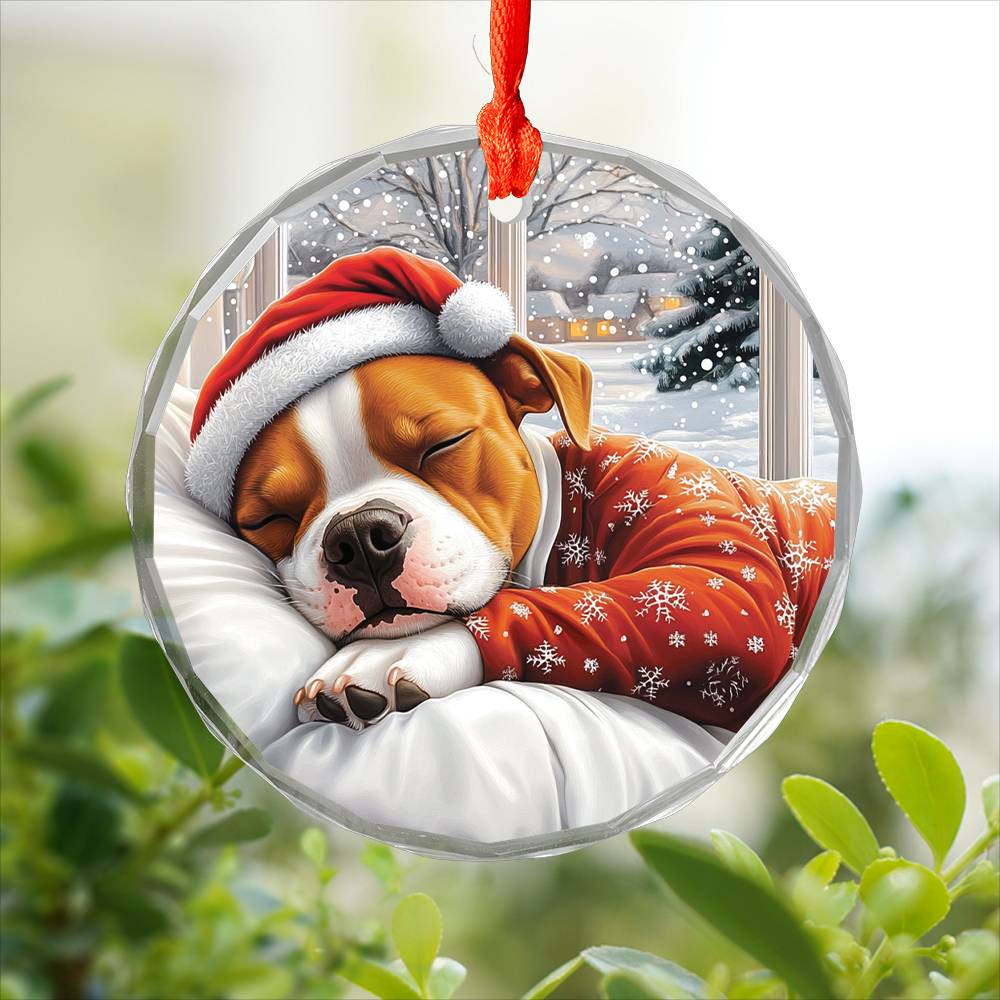 Staffordshire Bull Terrier Dog Sleeping In Bed Design 2