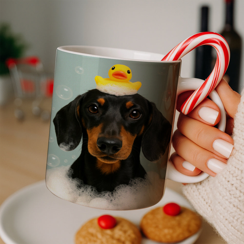 Custom Dog In Bathtub With Duck Toy