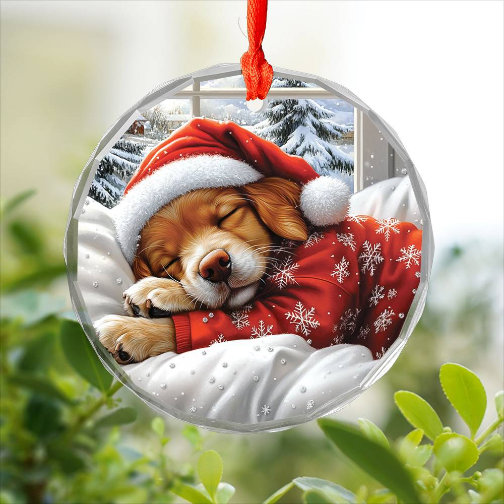 Golden Retriever Dog Sleeping In Bed Design 4