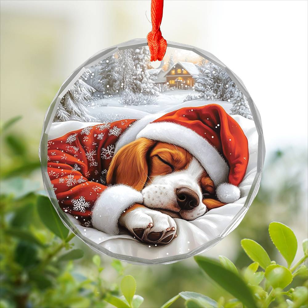 Basset Hound Dog Sleeping In Bed Design 3