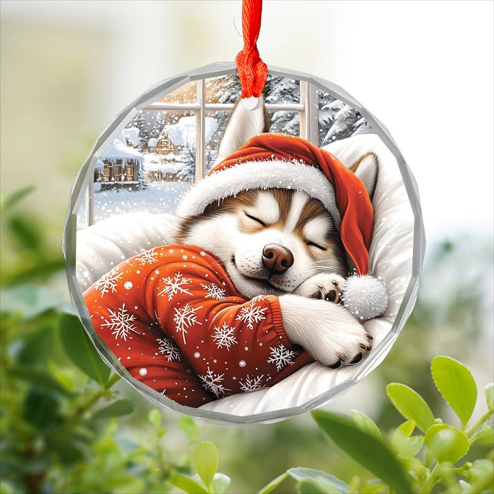 Siberian Husky Dog Alpaca Sleeping In Bed Design 3