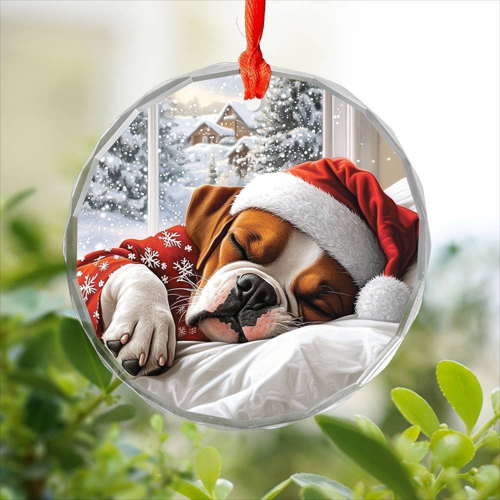 Boxer Dog Sleeping In Bed Design 2
