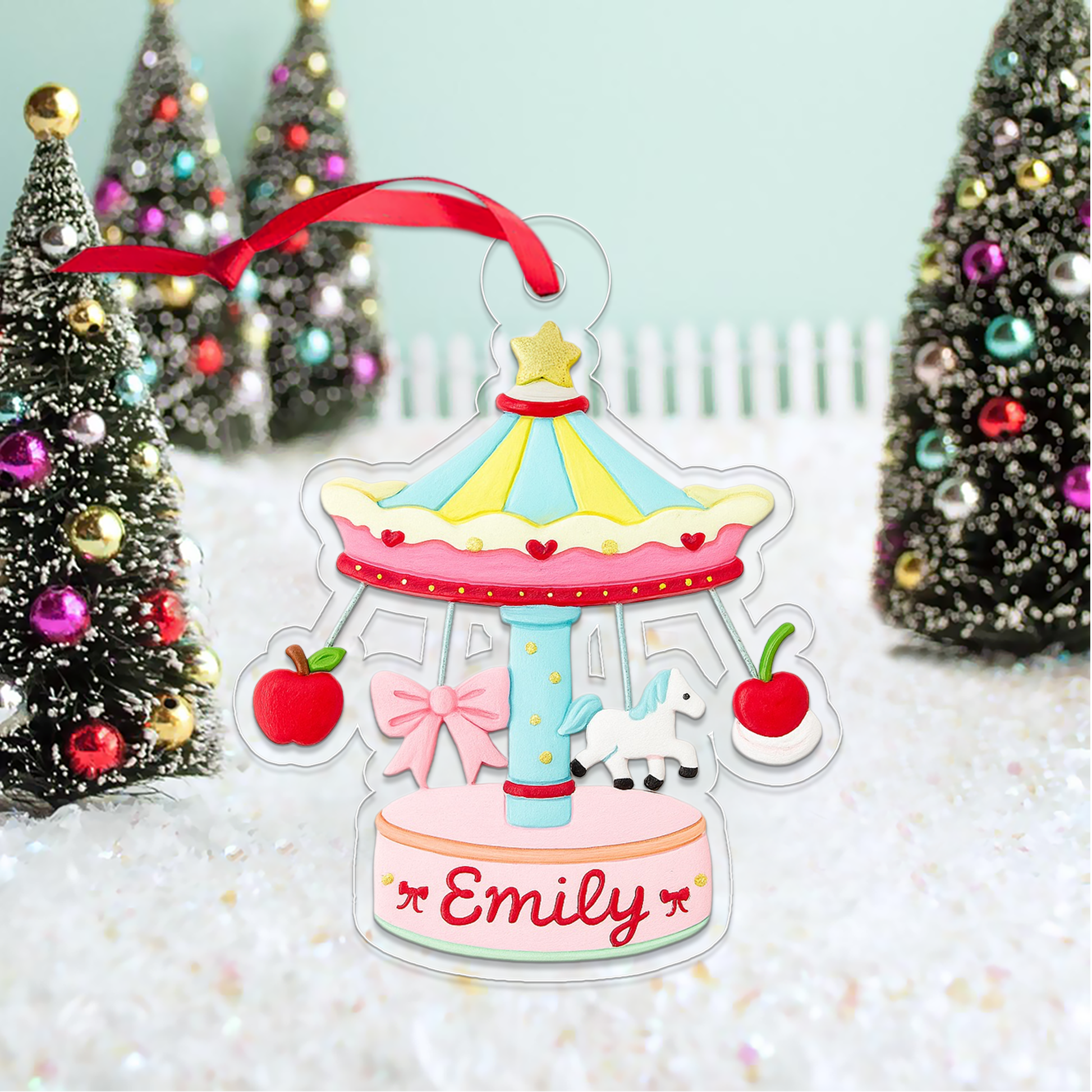 Personalized Baby Carousel Ornament, Christmas Decor, Baby's First Christmas Ornament, First Christmas Gift, Carousel Ornament