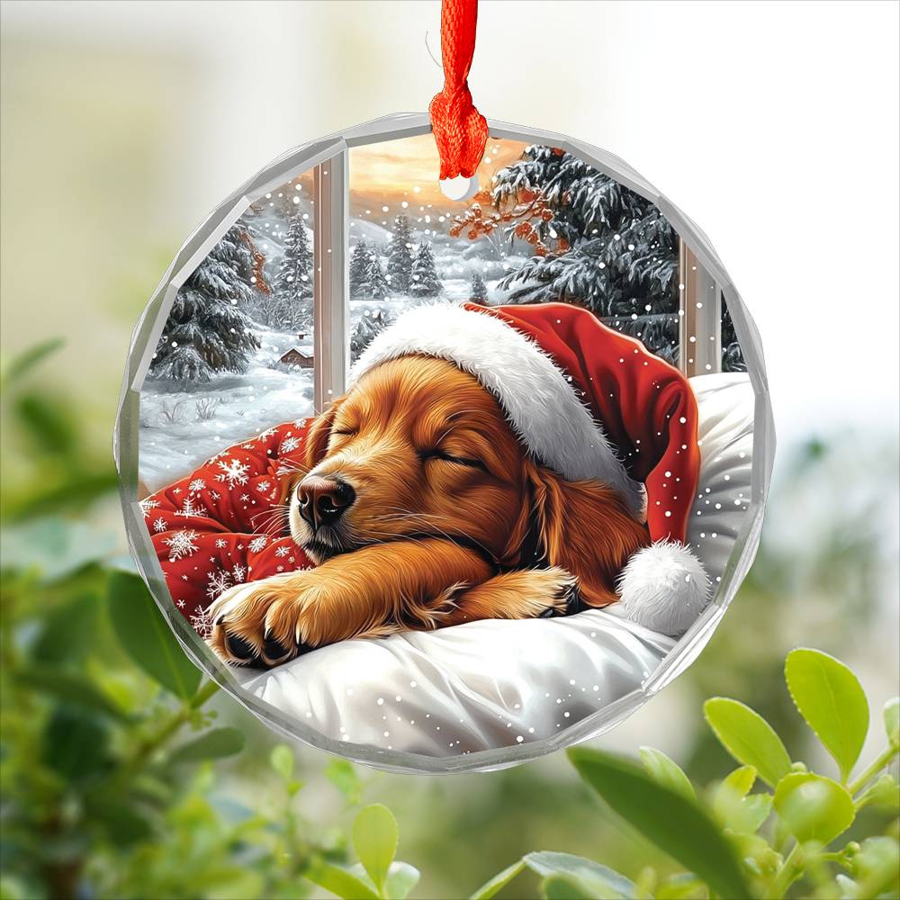 Golden Retriever Dog Sleeping In Bed Design 3