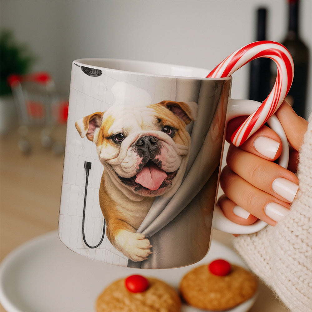 Custom Dog Photo Dog In Bathroom Mug Gift For Dog Lovers