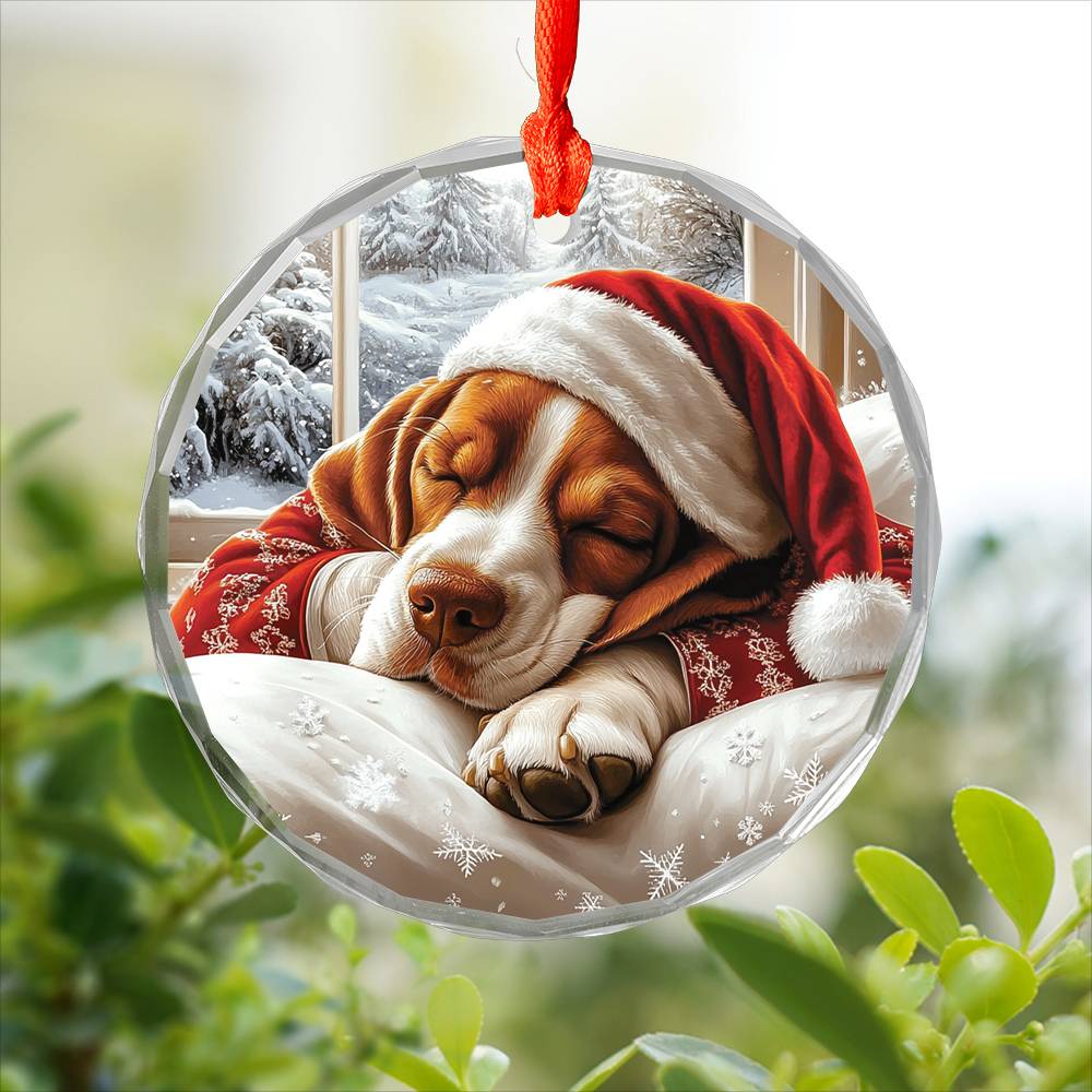Basset Hound Dog Sleeping In Bed Design 2