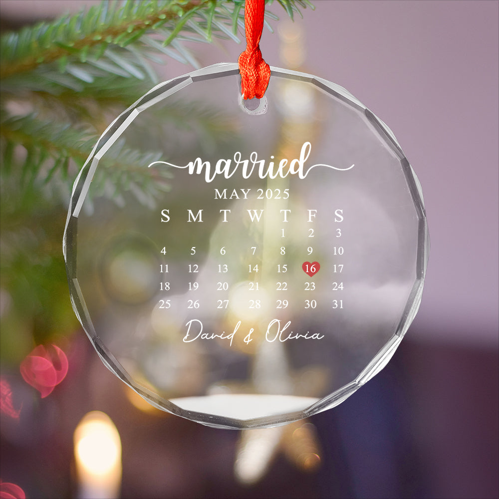 Personalized First Christmas Custom Date Married Couple