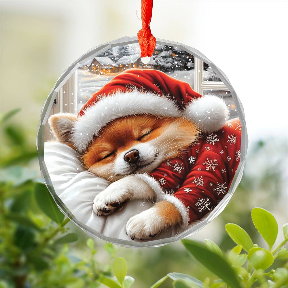 Pomeranian Dog Sleeping In Bed Design 1