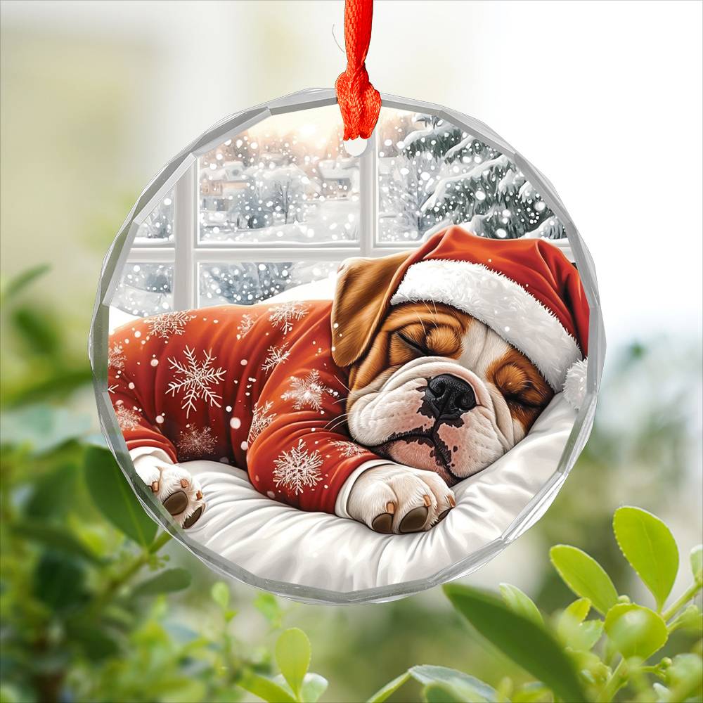 Bulldog Sleeping In Bed Design 1