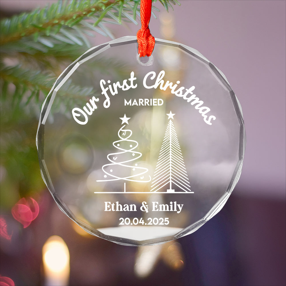 Custom First Christmas Married Ornament