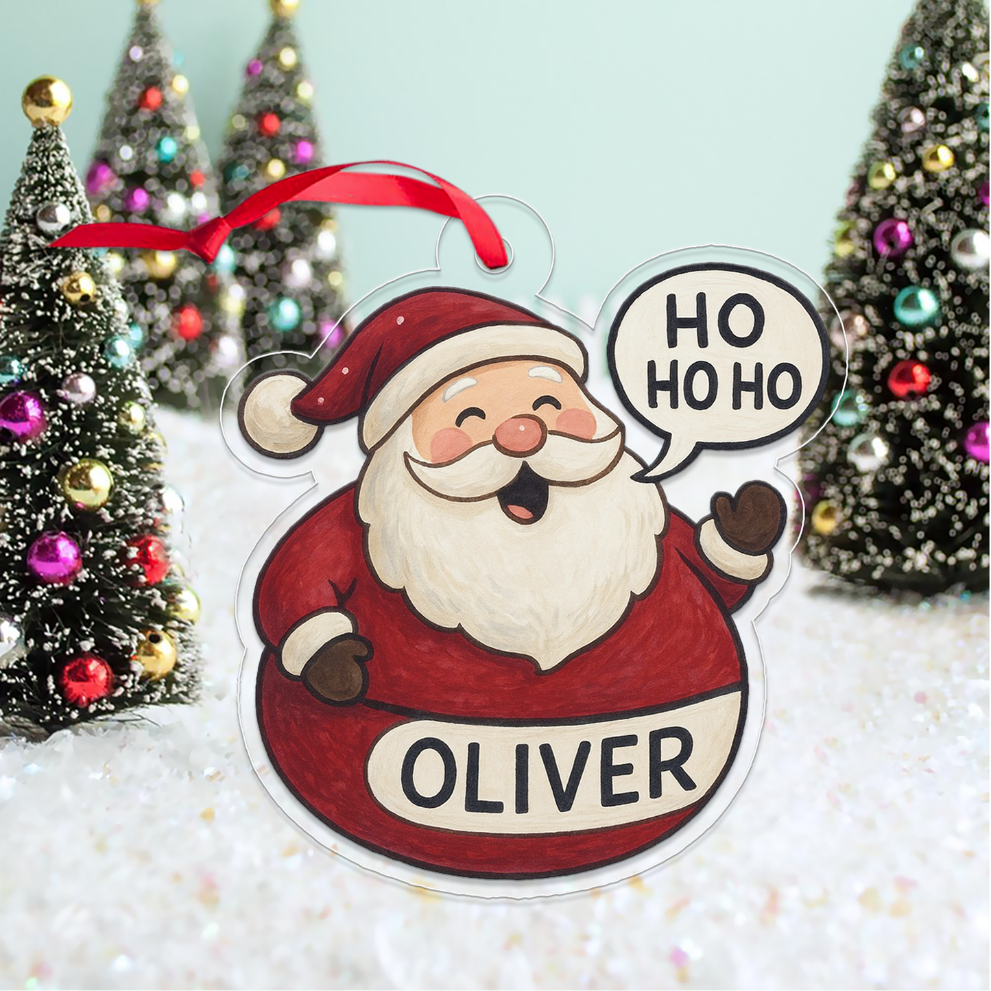 Personalized Santa Claus Ho Ho Ho Christmas Ornament, Personalized Santa Ornament, Merry Christmas Decor, Perfect Holiday Gift