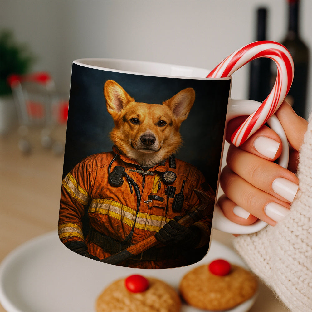 Custom Dog Photo Firefighter Mug _ Gift For Dog Lovers